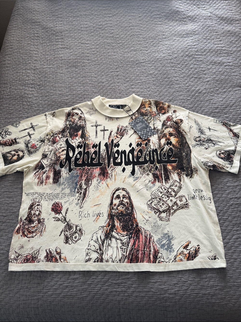 Rebel Vengeance Boxy Cropped Graphic T Shirt